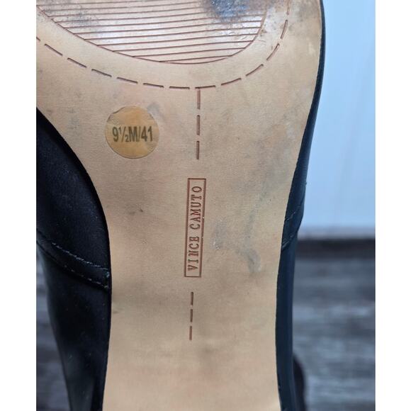 Vince Camuto Women's Black Leather Slip On High Heel Ankle Boots Size 9.5 - Picture 6 of 7